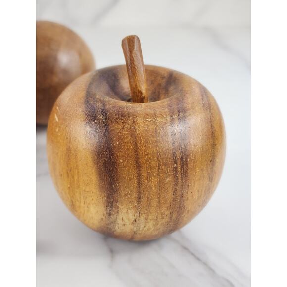 Mid Century Wood Fruit Artificial Food Banana Apple Pear Mango Hand Carved x6 - Picture 9 of 16